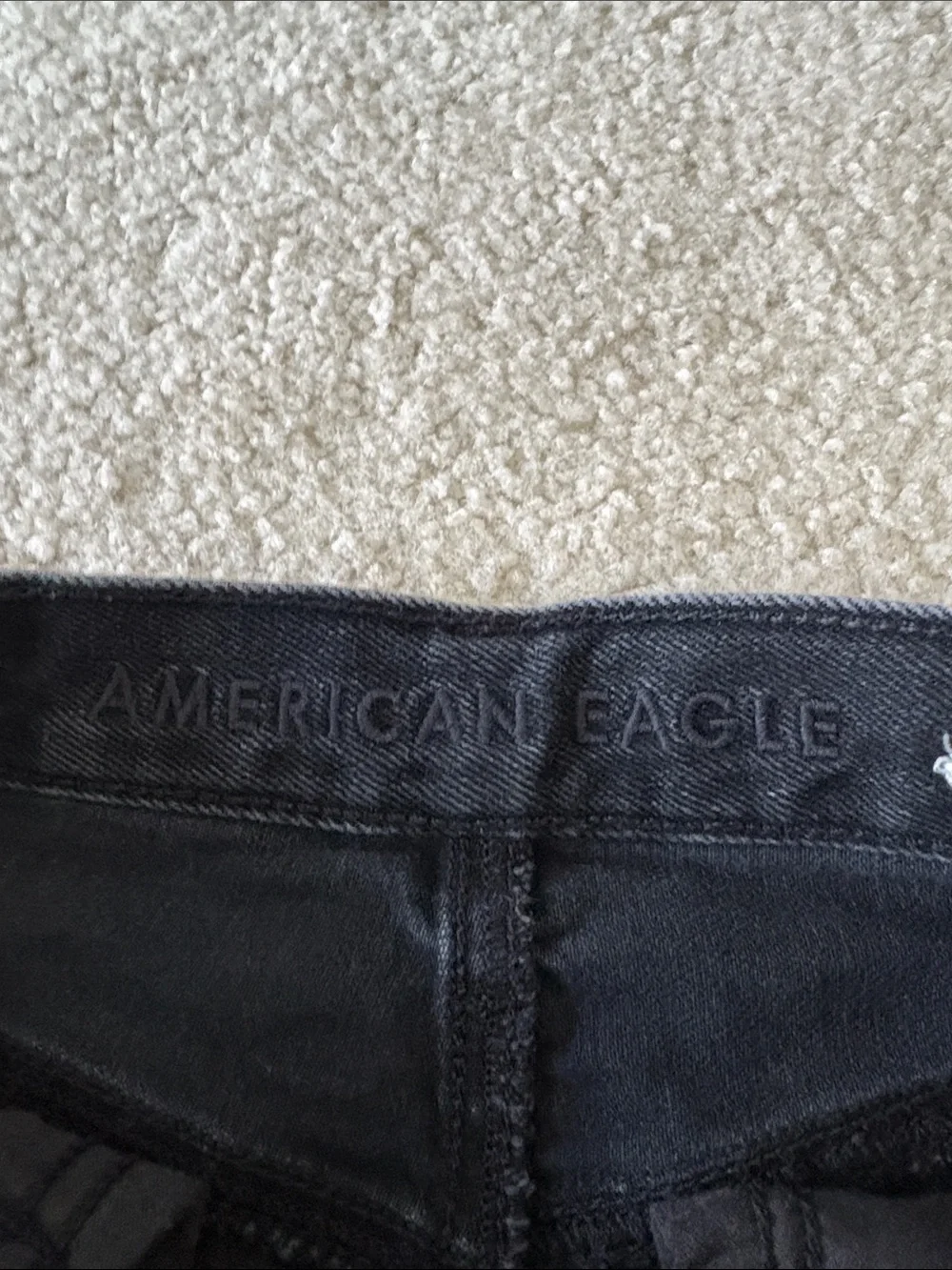 American Eagle Outfitters Black Distressed Jean Shorts - Picture 2 of 4
